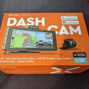 4K Dash Cam with Front and Rear Recording - Silver
